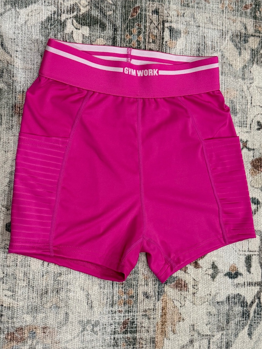 SHEIN Bright Hot Pink Athletic Bike Shorts